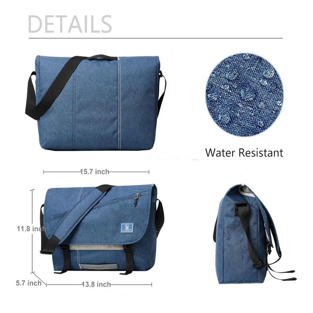 Messenger Bag for Women Canvas 15.6 Inch Laptop Satchel Computer Briefcase